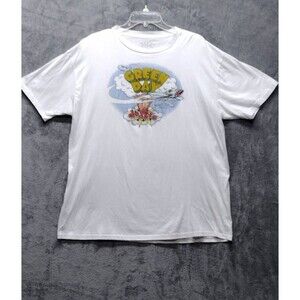 Green Day Unisex XL T-Shirt White Cotton Dookie Album Pullover Short Sleeve
